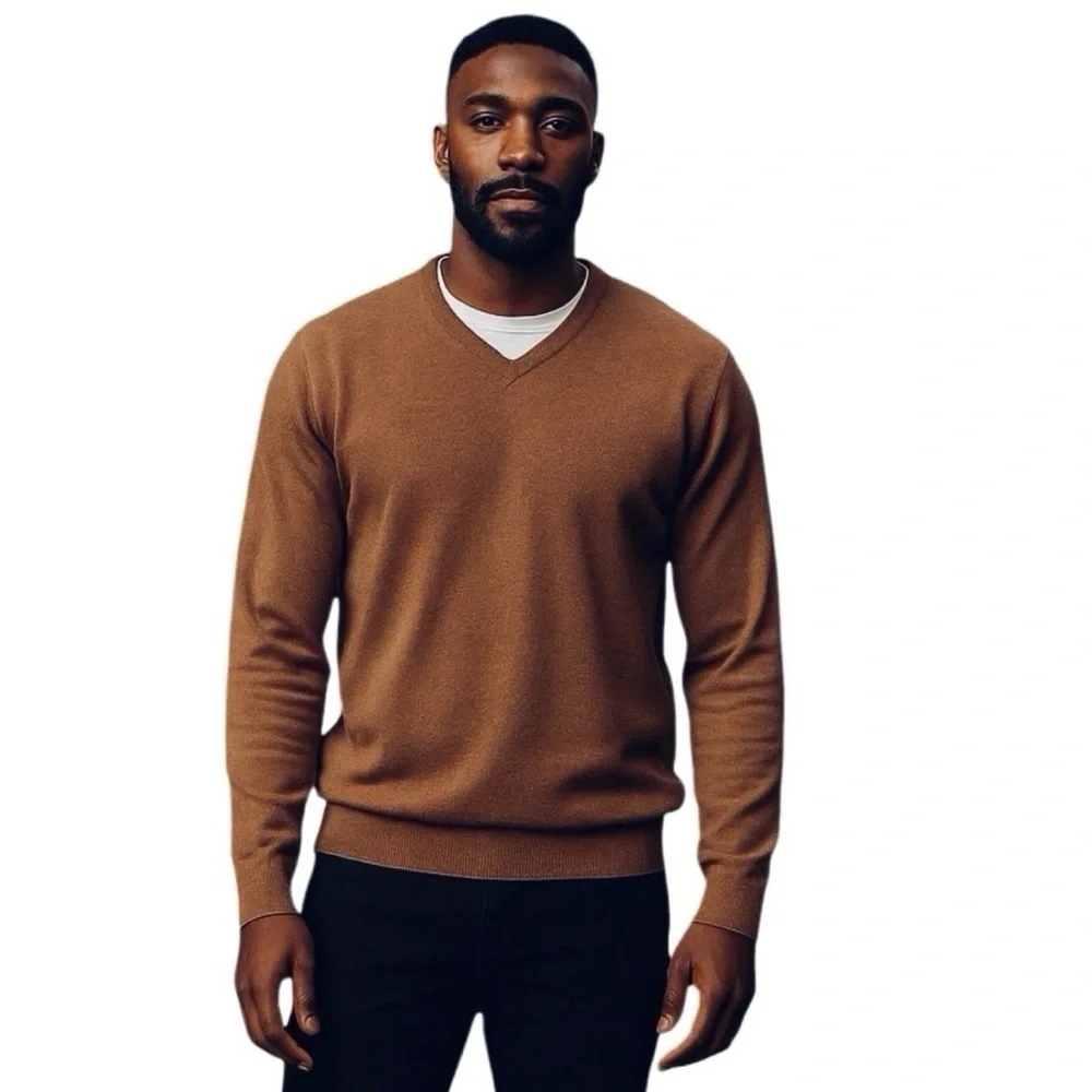J Crew Men’s Size L Slim Fit Cashmere Cotton Blend Crew Neck Sweater Long Sleeve